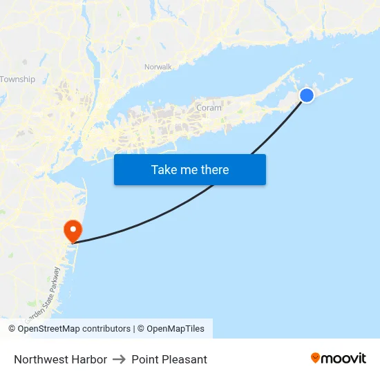 Northwest Harbor to Point Pleasant map