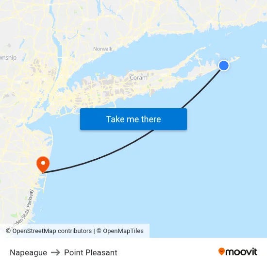 Napeague to Point Pleasant map
