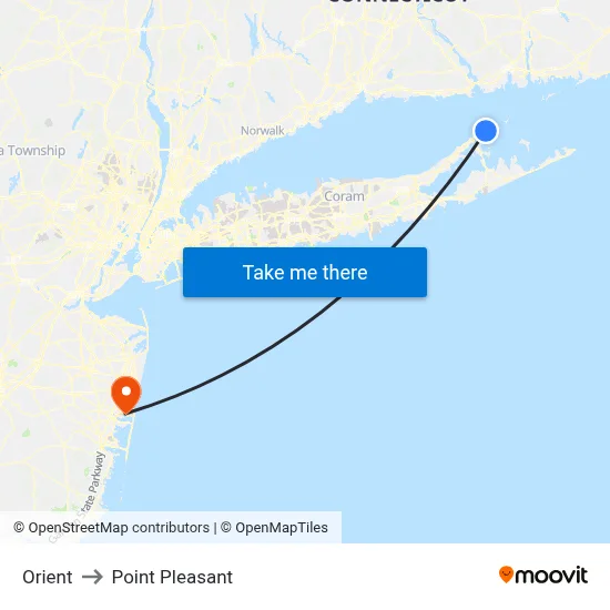 Orient to Point Pleasant map