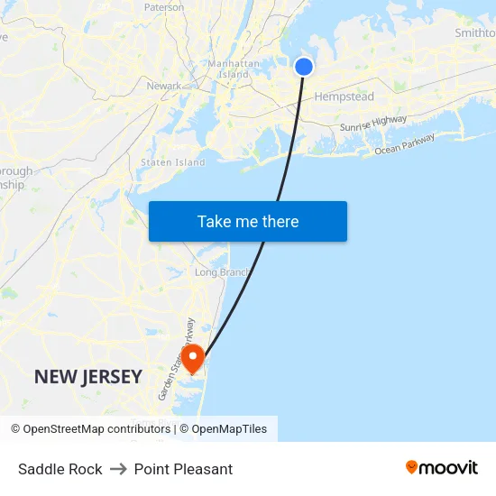 Saddle Rock to Point Pleasant map