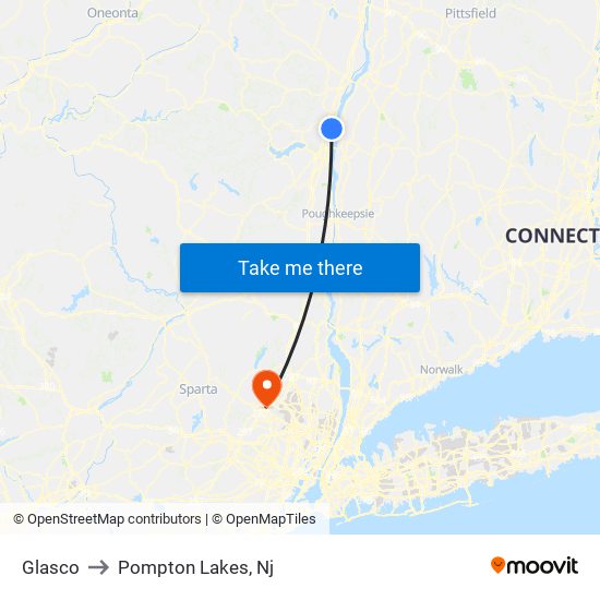 Glasco to Pompton Lakes, Nj map