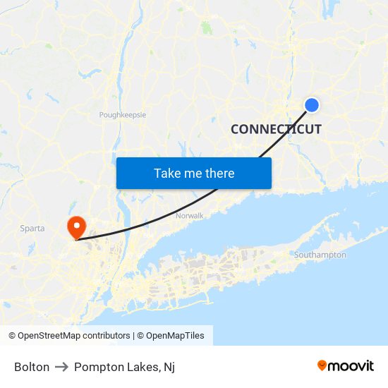 Bolton to Pompton Lakes, Nj map