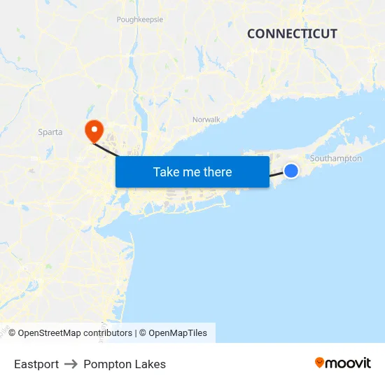 Eastport to Pompton Lakes map