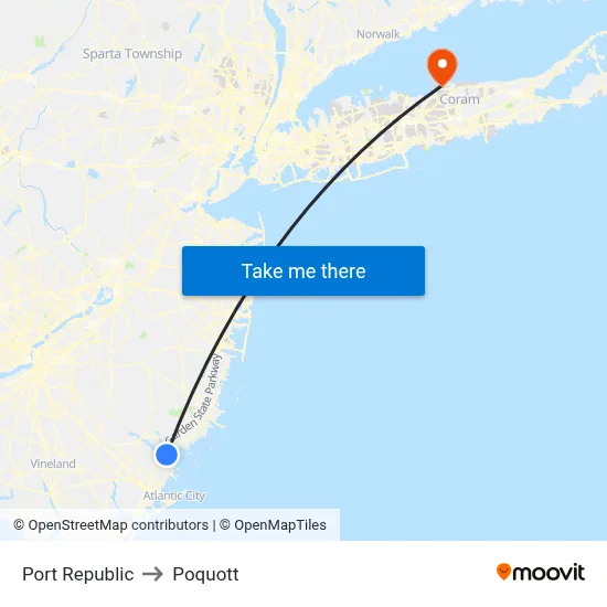 Port Republic to Poquott map