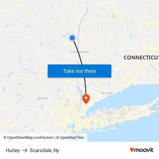 Hurley to Scarsdale, Ny map