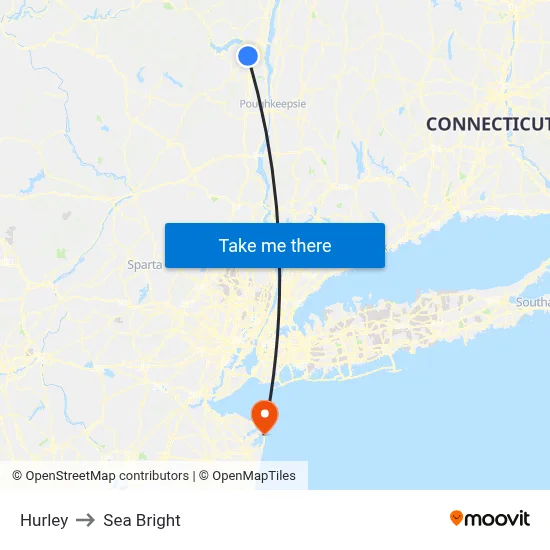 Hurley to Sea Bright map