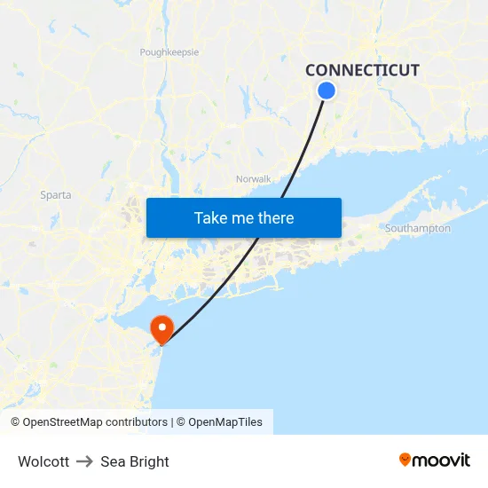 Wolcott to Sea Bright map