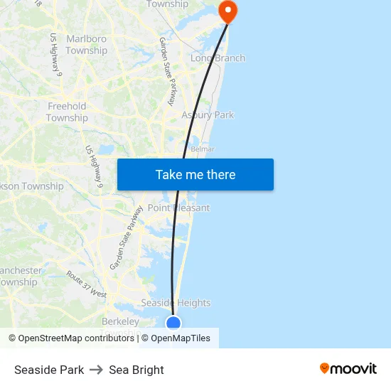 Seaside Park to Sea Bright map