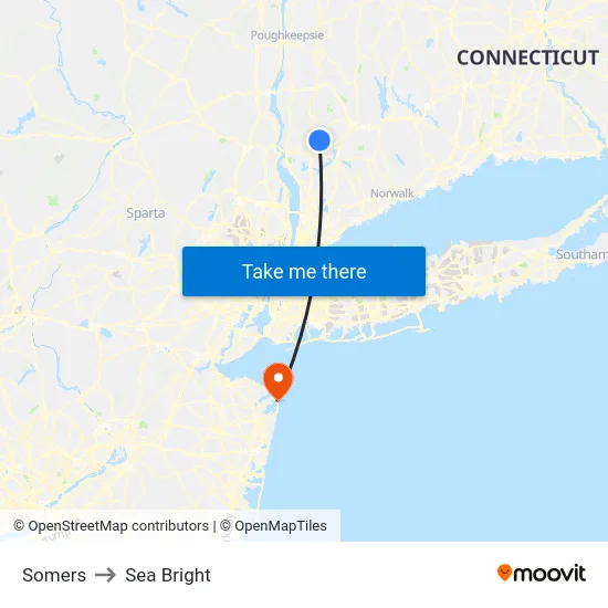 Somers to Sea Bright map