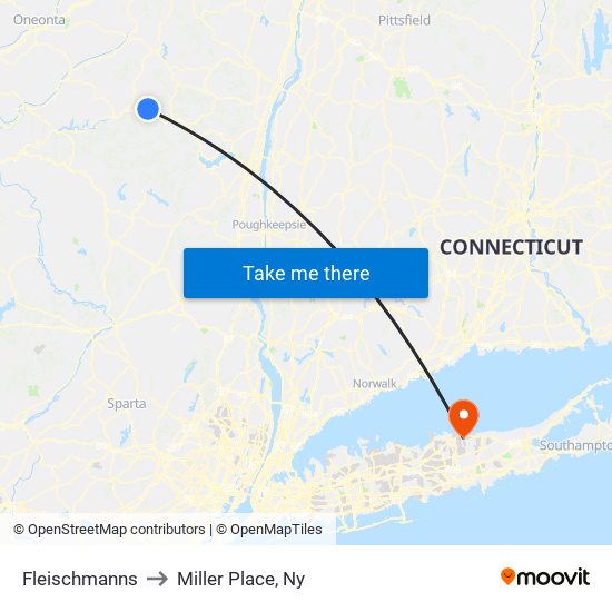 Fleischmanns to Miller Place, Ny map