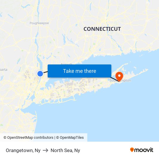 Orangetown, Ny to North Sea, Ny map