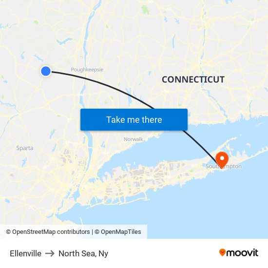 Ellenville to North Sea, Ny map