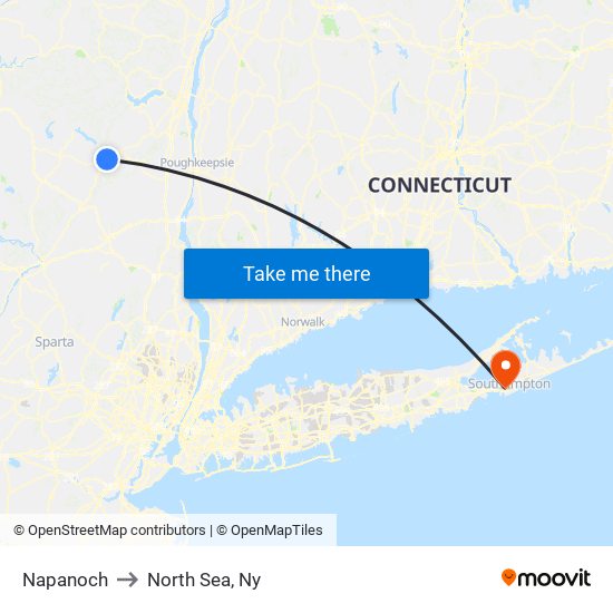 Napanoch to North Sea, Ny map