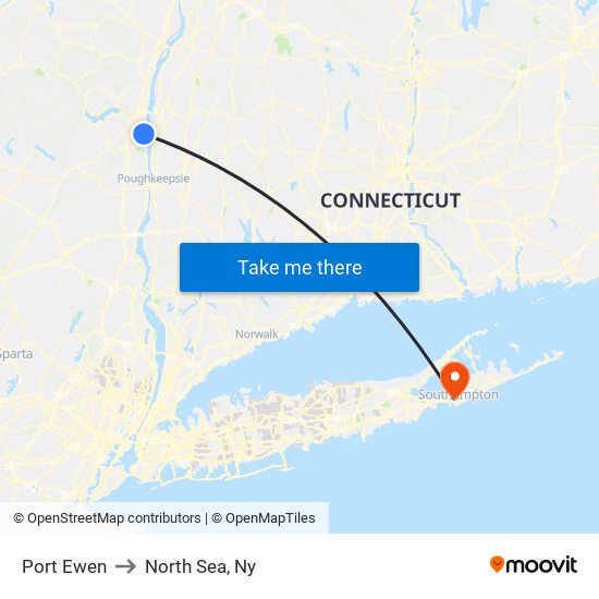 Port Ewen to North Sea, Ny map