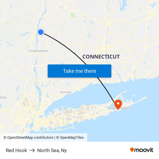 Red Hook to North Sea, Ny map