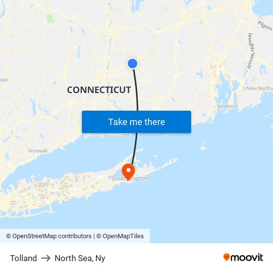 Tolland to North Sea, Ny map