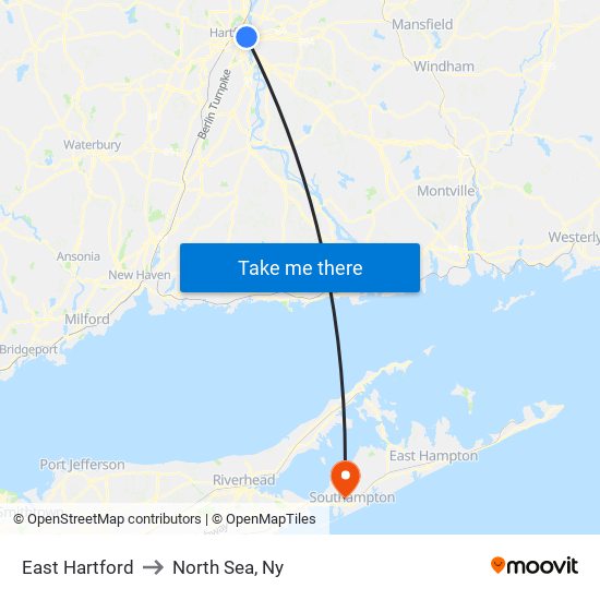 East Hartford to North Sea, Ny map