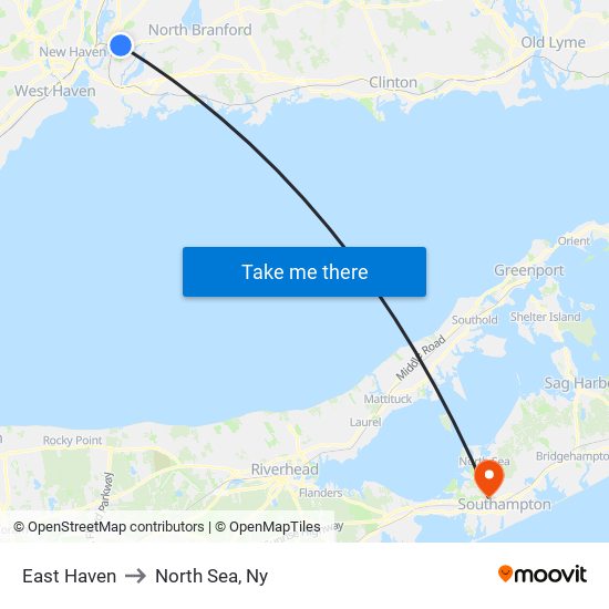 East Haven to North Sea, Ny map