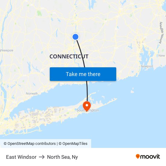 East Windsor to North Sea, Ny map