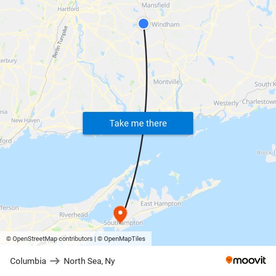 Columbia to North Sea, Ny map