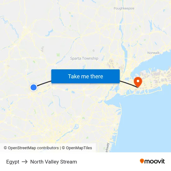 Egypt to North Valley Stream map