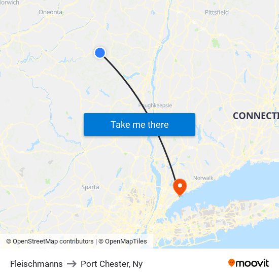 Fleischmanns to Port Chester, Ny map