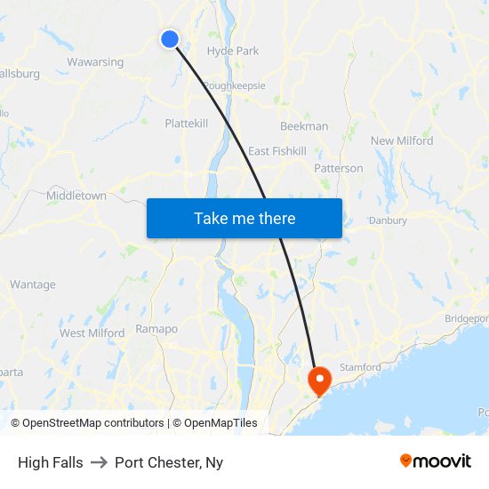 High Falls to Port Chester, Ny map