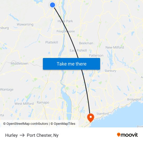 Hurley to Port Chester, Ny map