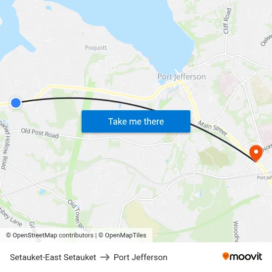 Setauket-East Setauket to Port Jefferson map