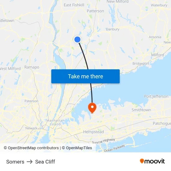 Somers to Sea Cliff map