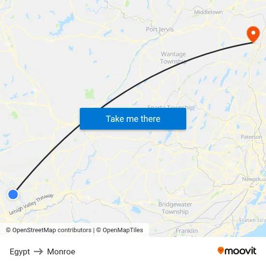 Egypt to Monroe map