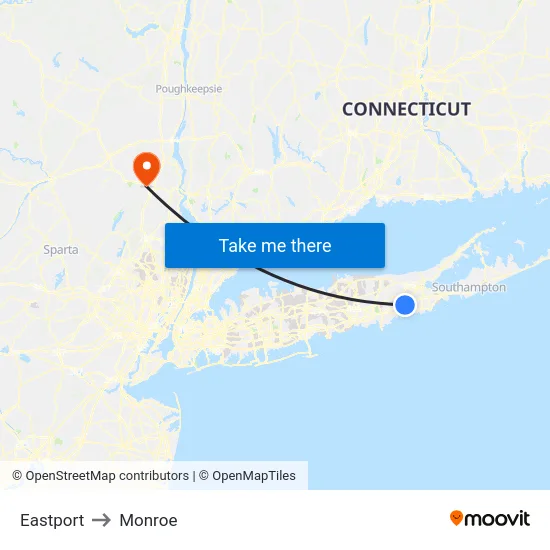 Eastport to Monroe map