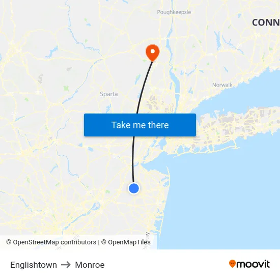 Englishtown to Monroe map