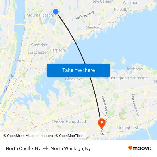 North Castle, Ny to North Wantagh, Ny map