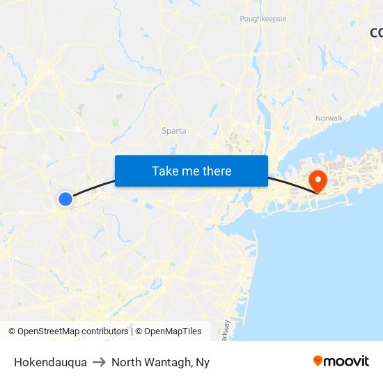 Hokendauqua to North Wantagh, Ny map