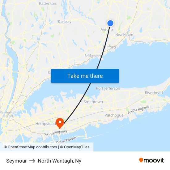 Seymour to North Wantagh, Ny map