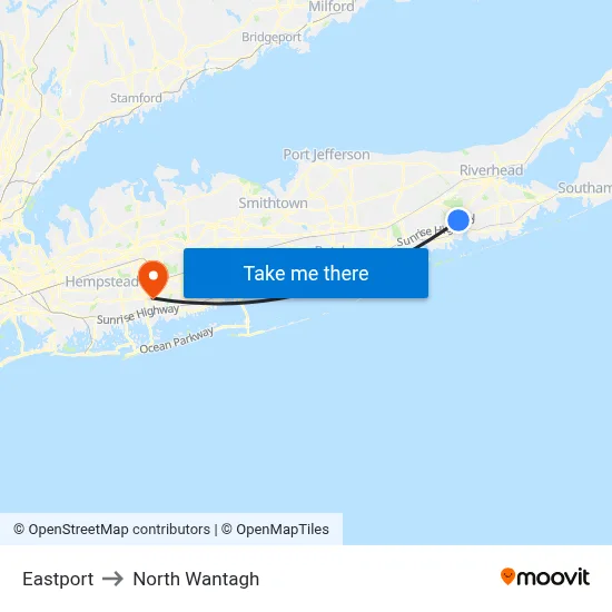 Eastport to North Wantagh map