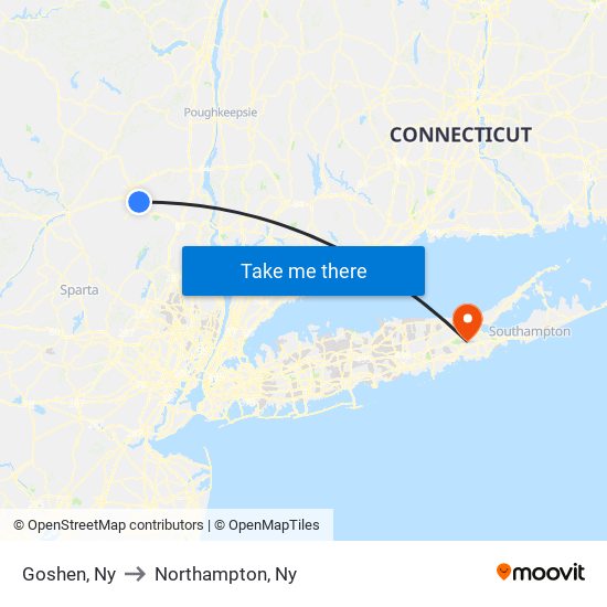 Goshen, Ny to Northampton, Ny map