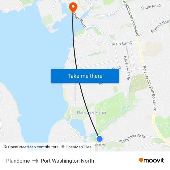 Plandome to Port Washington North map