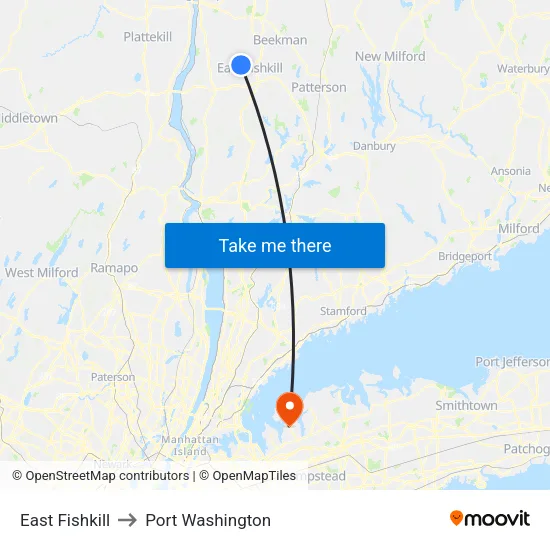 East Fishkill to Port Washington map