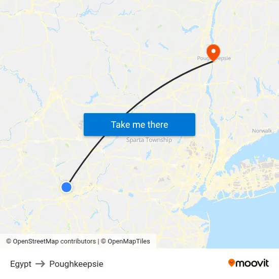 Egypt to Poughkeepsie map