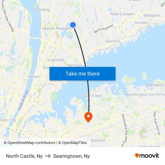 North Castle, Ny to Searingtown, Ny map