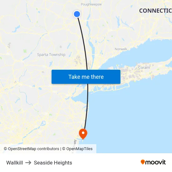 Wallkill to Seaside Heights map