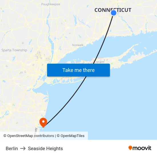 Berlin to Seaside Heights map