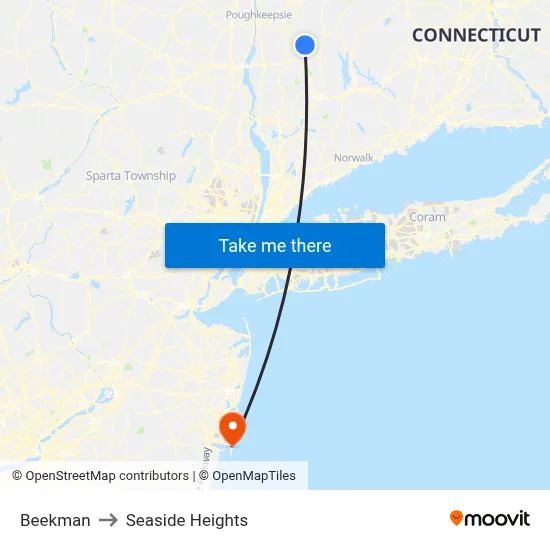 Beekman to Seaside Heights map