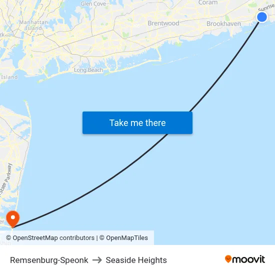 Remsenburg-Speonk to Seaside Heights map