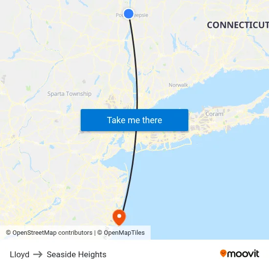 Lloyd to Seaside Heights map