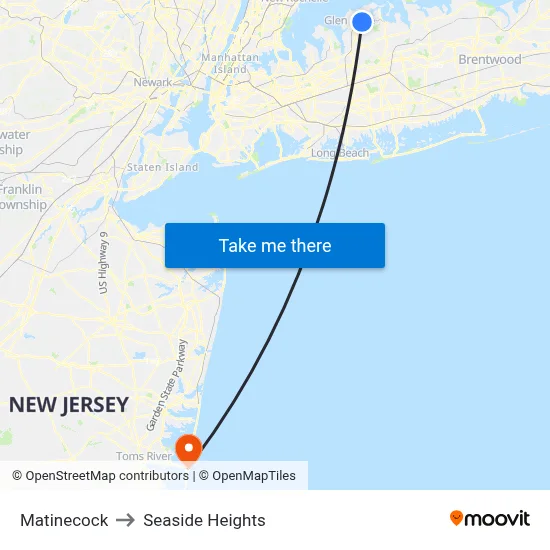 Matinecock to Seaside Heights map