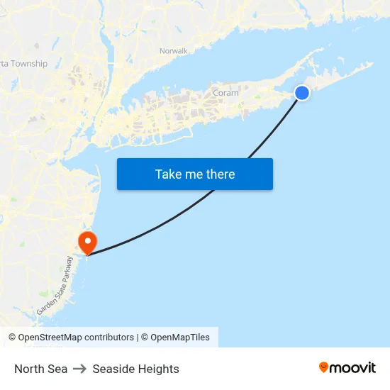 North Sea to Seaside Heights map