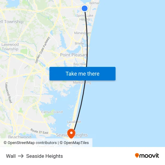Wall to Seaside Heights map